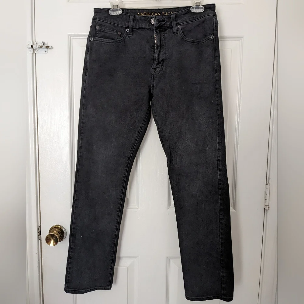 American Eagle Outfitters Men's Black Straight Jeans - Picture 2 of 10